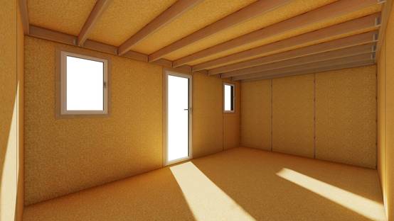 Sans Marque - STUDIO DE JARDIN / 19,5 m2 - 5,55 x 3,52m / Plancher isolé / Bardage Gris / Intérieur OSB / Livraison Gratuite / Studio Français - Image 3
