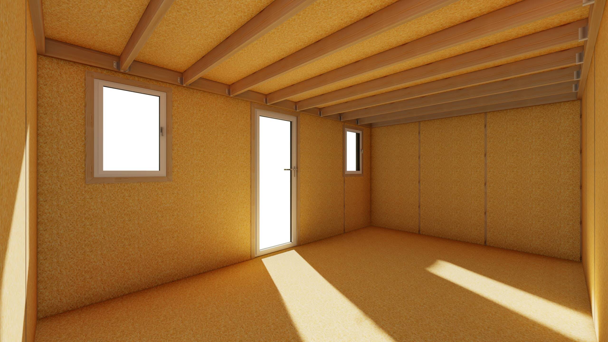 Sans Marque - STUDIO DE JARDIN / 19,5 m2 - 5,55 x 3,52m / Plancher isolé / Bardage Gris / Intérieur OSB / Livraison Gratuite / Studio Français - Imagen 3