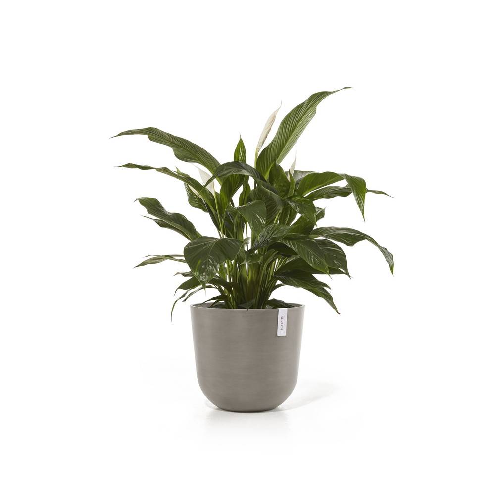 Ecopots - Pot Rond Oslo 45 Taupe + réservoir d'eau - Ø 45 x H. 39,2 cm - 46,6 L ECOPOTS