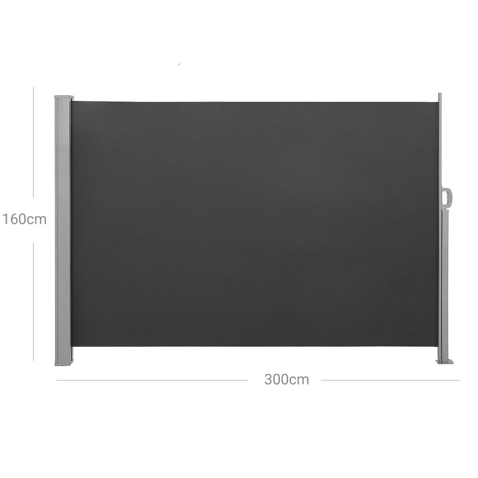 Helloshop26 - Store latéral pour balcon et terrasse pare-soleil brise-vue protection vie privée 160 x 300 cm gris foncé - Imagen 4