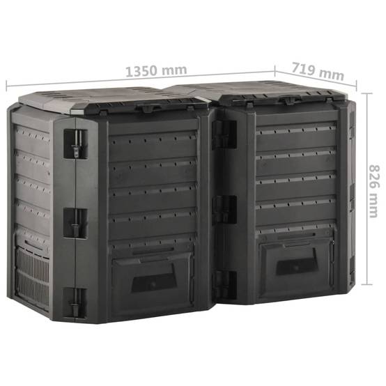 Vidaxl - Composteur de jardin Noir 800 L vidaXL 312273 - Image 3