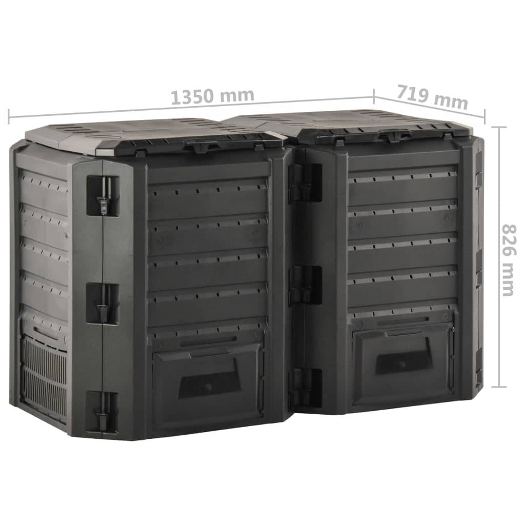 Vidaxl - Composteur de jardin Noir 800 L vidaXL 312273 - Image 3