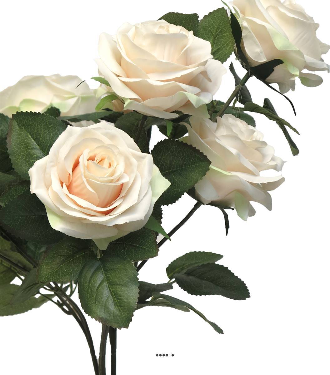 Artificielles - Bouquet de rose Paris artificielle, 10 têtes, H42 cm Rose-crème - BEST - couleur: Rose-crème - Imagen 3