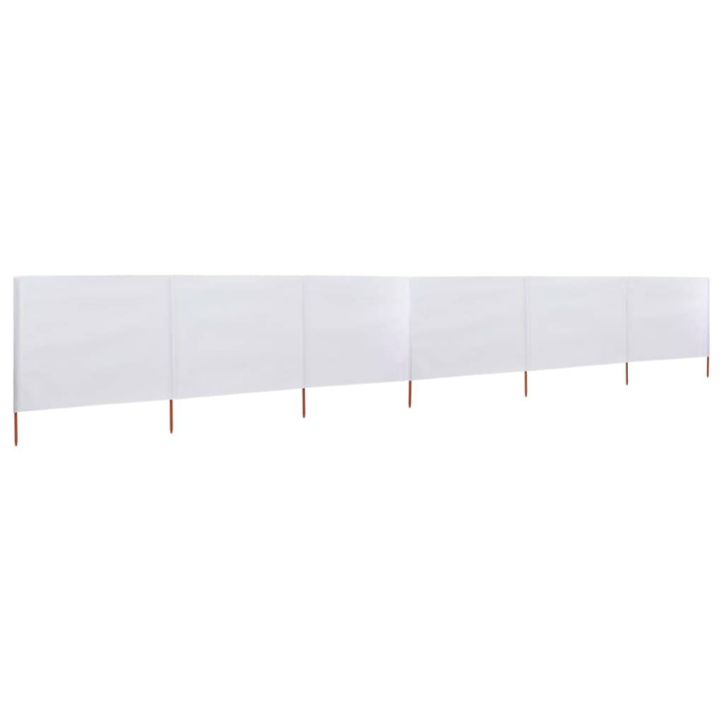 Helloshop26 - Brises-vue paravent 6 panneaux tissu 800 x 120 cm blanc sable - Imagen 2