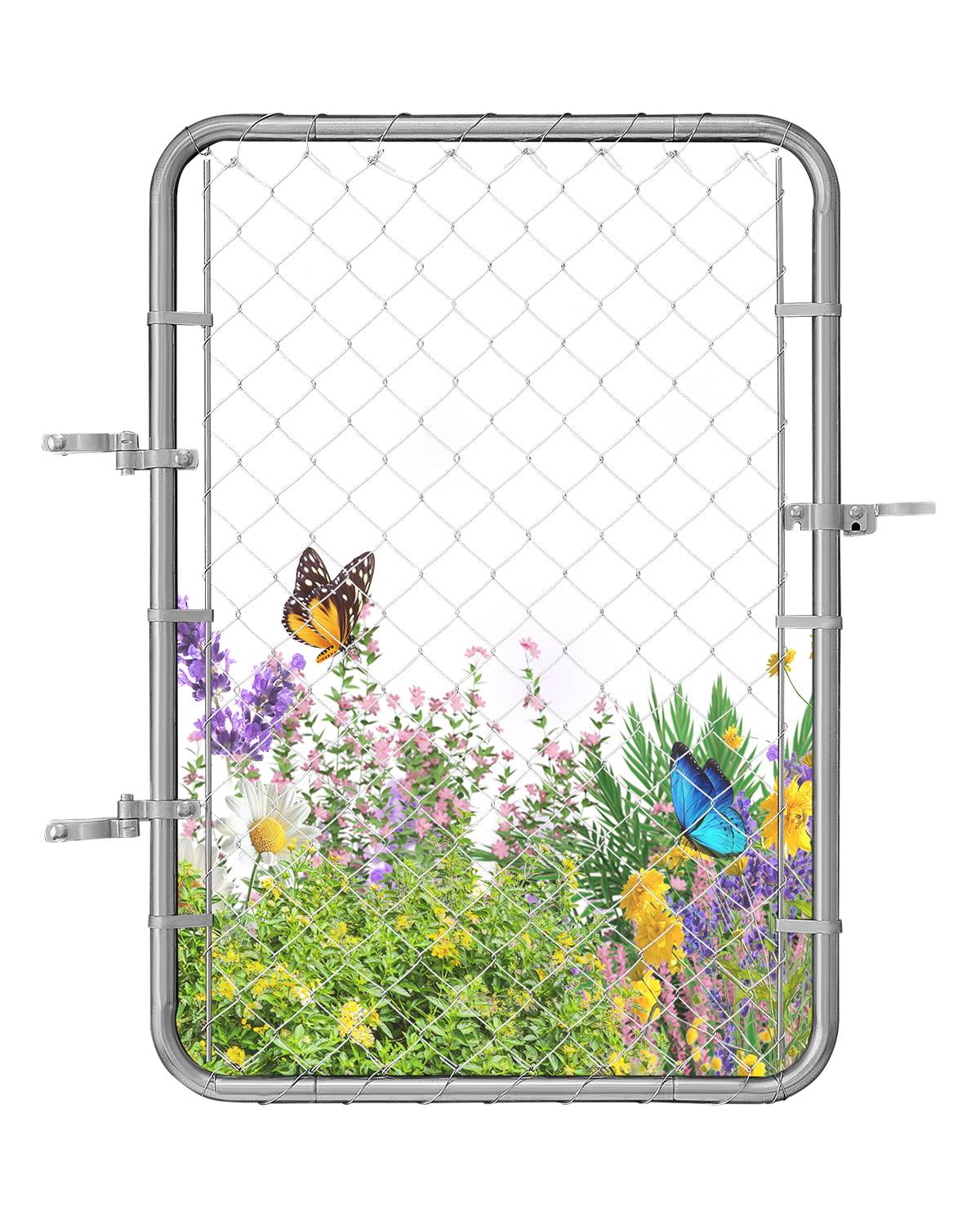 VEVOR Portillon jardin 81x117cm, acier galvanisé, réglable, maille ...
