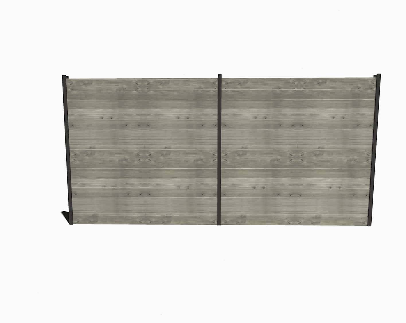 Sans Marque - Kit Clôture Bois Massif/10m De Longueur/Pin Sylvestre Traité Autoclave Gris/Hauteur : 1,82m/2m Entre Poteaux / Abri Français - Image 2