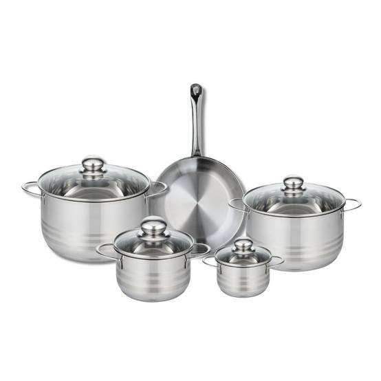 Ensemble de 1 Poêle de cuisson 24 cm et 4 faitouts 12, 16, 20 et 24 cm Elo Profi Brillant - Image 1