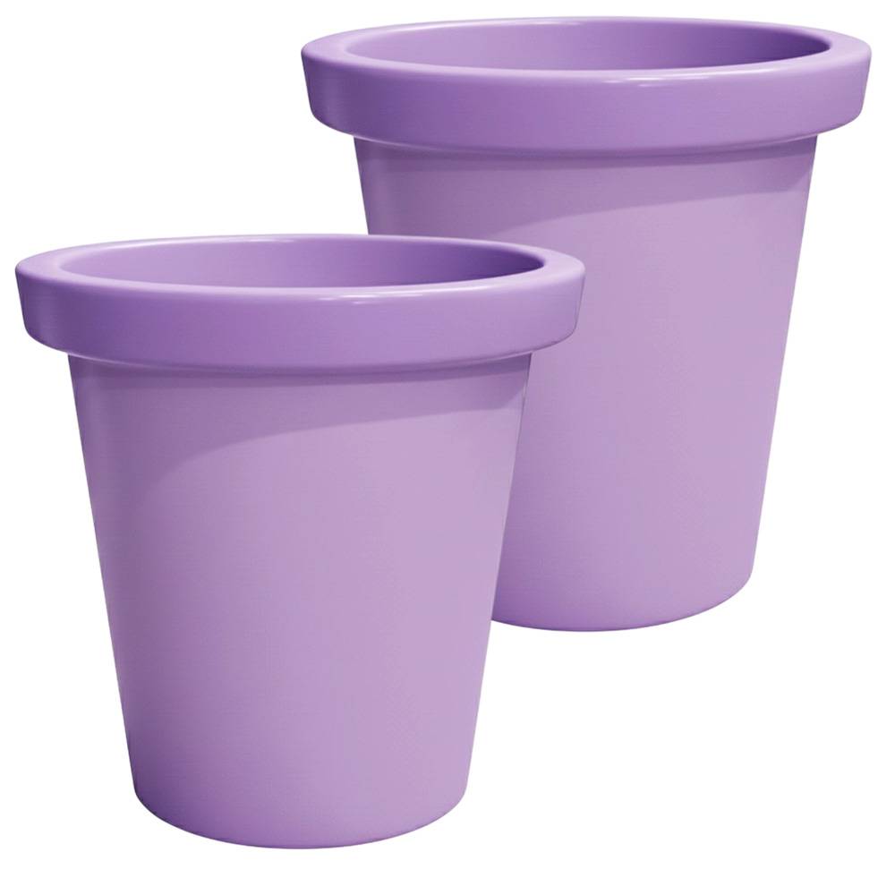 Plast'Up Rotomoulage - Pot de fleurs rond xxl delight 420l- lot de 2 - plast'up rotomoulage