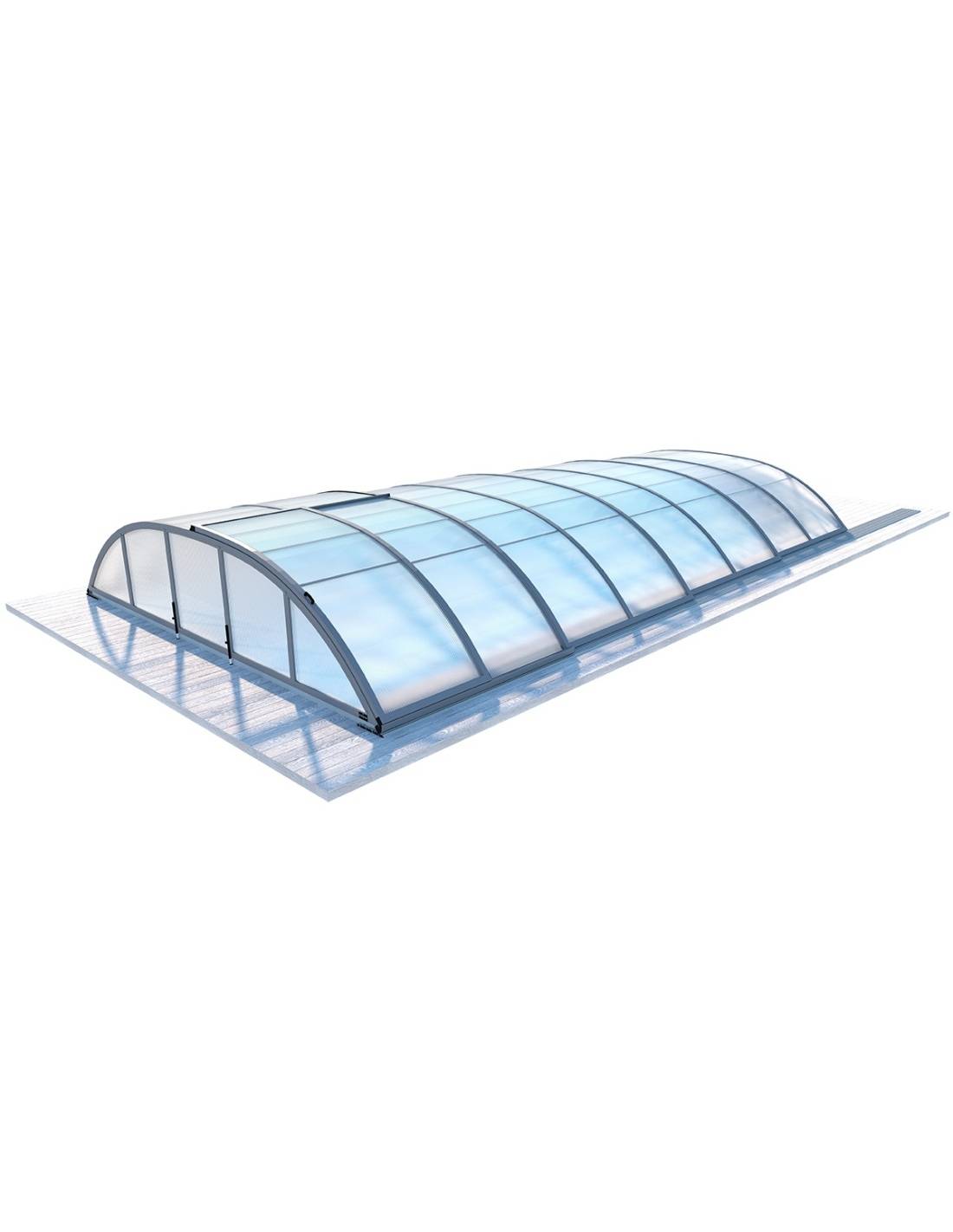 Altanka - Abri de piscine Horizon - 8,61x4,62 m - polycarbonate alvéolaire 8 mm - Couleur Ral7037 Gris  - ECO211 - Imagen 1