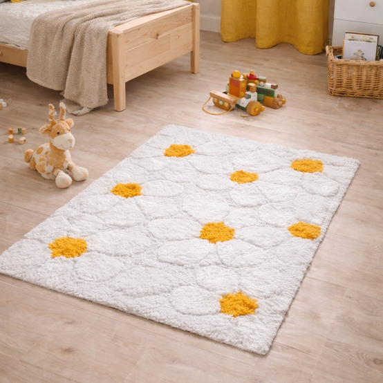 Atmosphera - Tapis "Daisy" 60x90cm blanc - Atmosphera Créateur d'intérieur - Image 4