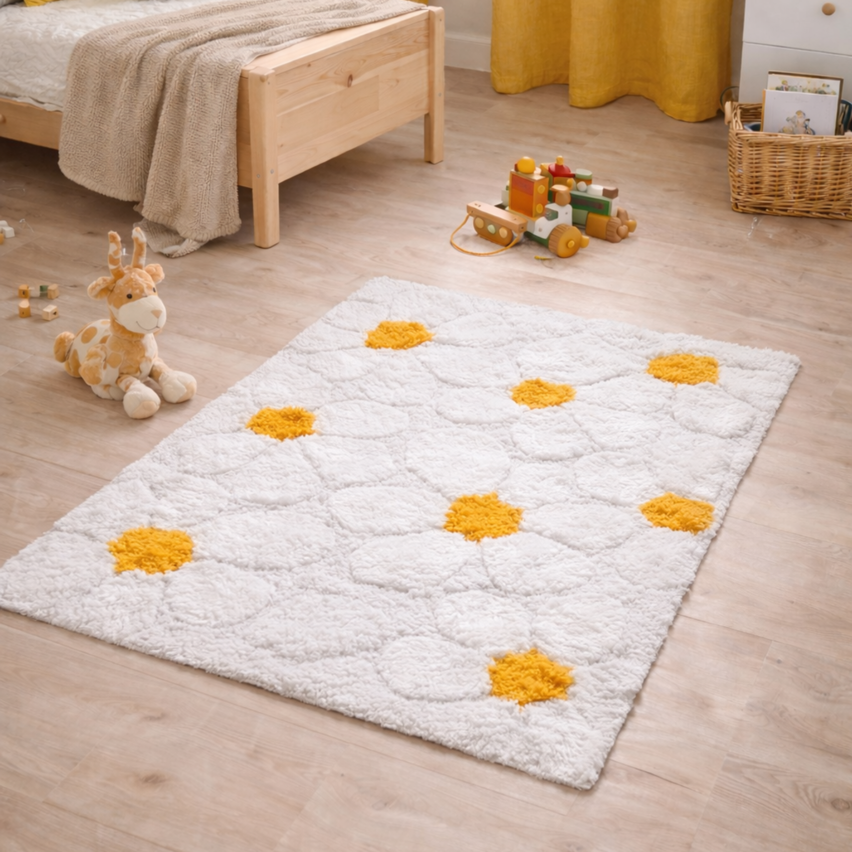 Atmosphera - Tapis "Daisy" 60x90cm blanc - Atmosphera Créateur d'intérieur - Imagen 4