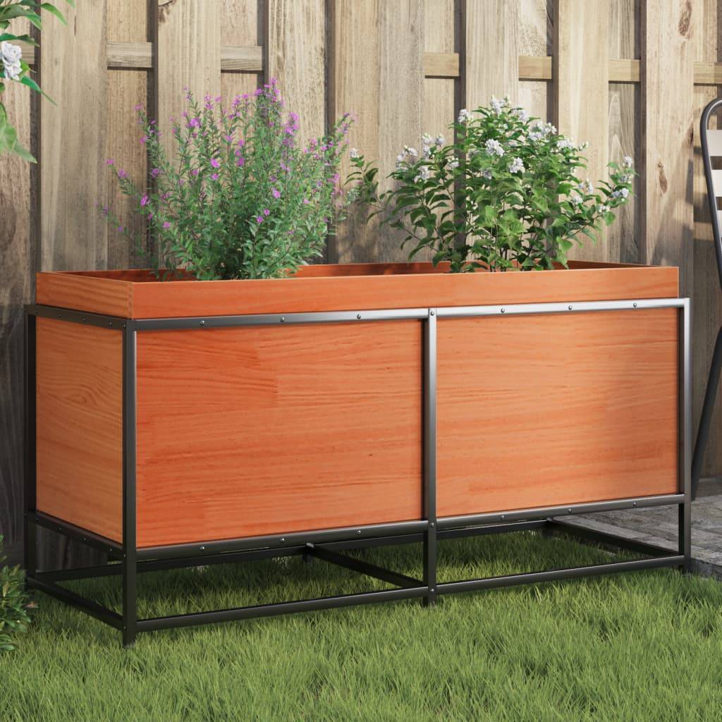 Maison Chic - Jardinière, Bac à fleurs, Pot de fleurs cire marron 100x40x50 cm bois de pin massif - Imagen 2