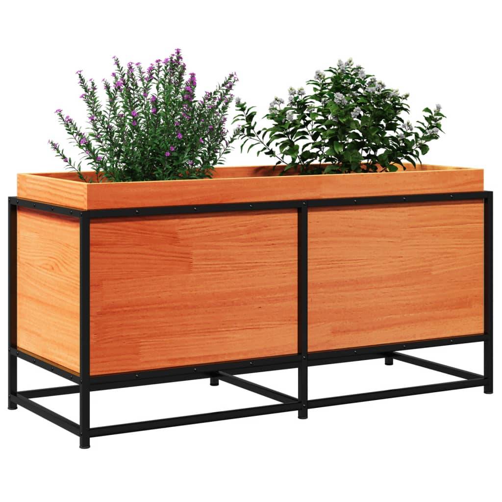 Maison Chic - Jardinière, Bac à fleurs, Pot de fleurs cire marron 100x40x50 cm bois de pin massif - Imagen 4