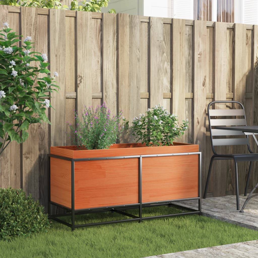 Maison Chic - Jardinière, Bac à fleurs, Pot de fleurs cire marron 100x40x50 cm bois de pin massif - Imagen 3