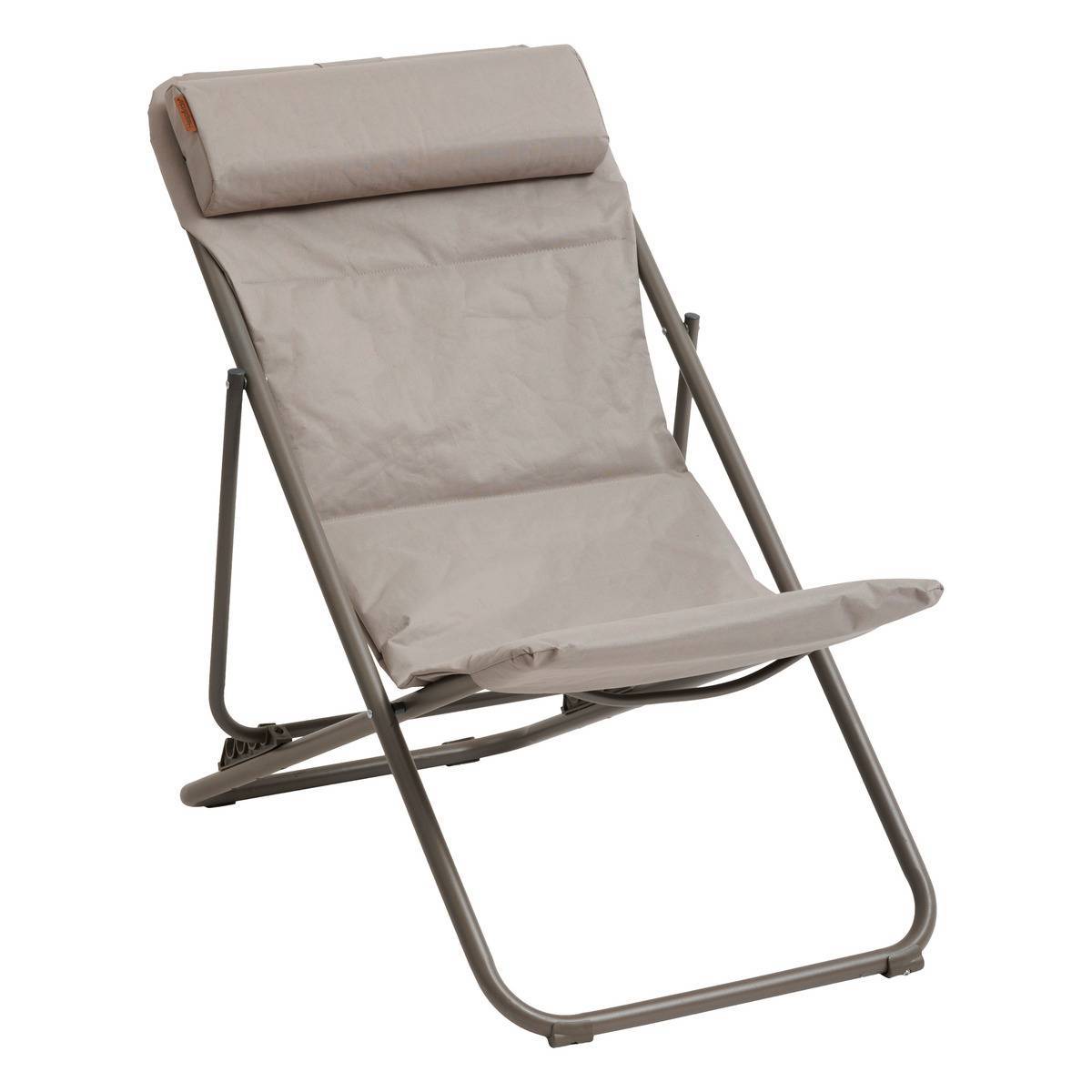 Hesperide - Chilienne de jardin pliante "Jubba" noisette & praline en zinc et polyester Hespéride - Image 2