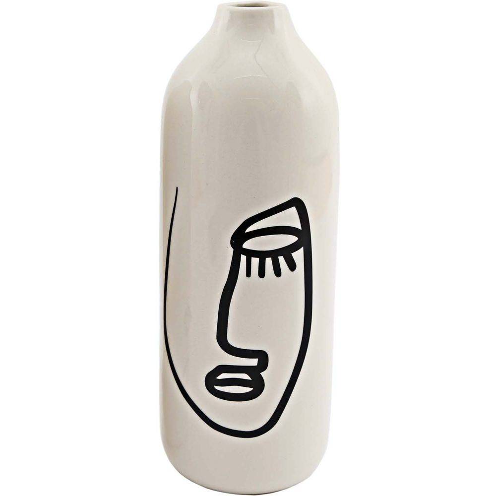 Sil - Vase en dolomite motif visage 22 x 8 cm (Lot de 2) - Imagen 2