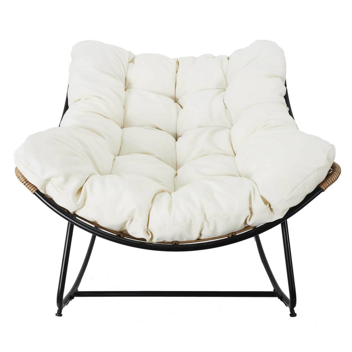 ALTOBUY - Fauteuil à Bascule Blanc avec Assise Capitonnée - MERIDA - Image 2