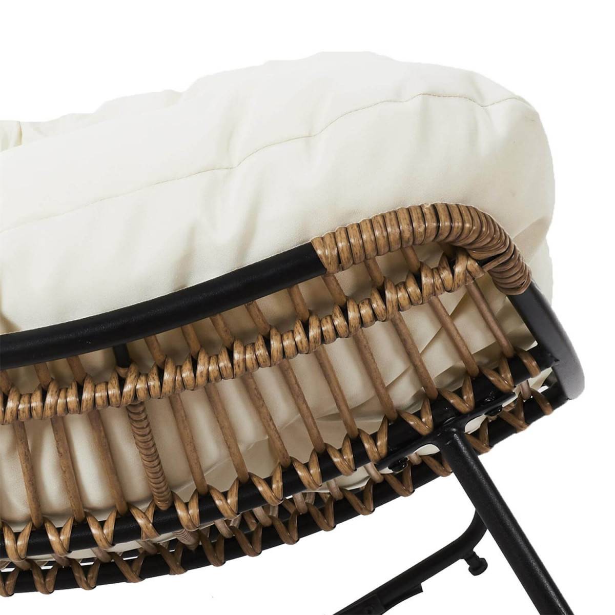 ALTOBUY - Fauteuil à Bascule Blanc avec Assise Capitonnée - MERIDA - Image 5