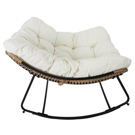 ALTOBUY - Fauteuil à Bascule Blanc avec Assise Capitonnée - MERIDA - Image 4