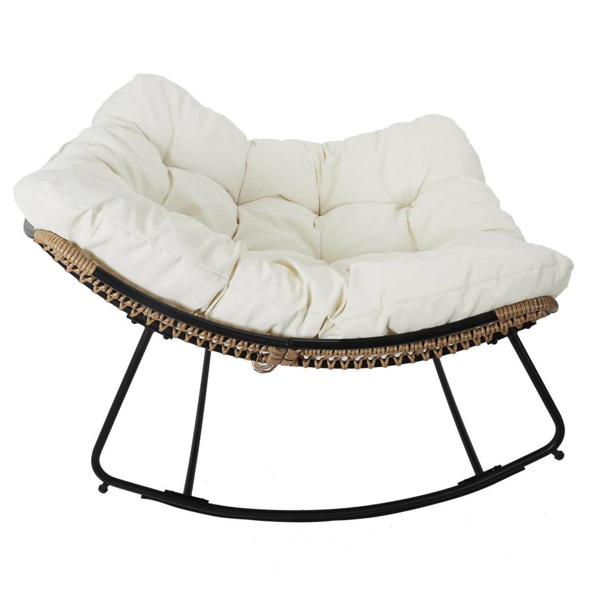 ALTOBUY - Fauteuil à Bascule Blanc avec Assise Capitonnée - MERIDA - Image 4