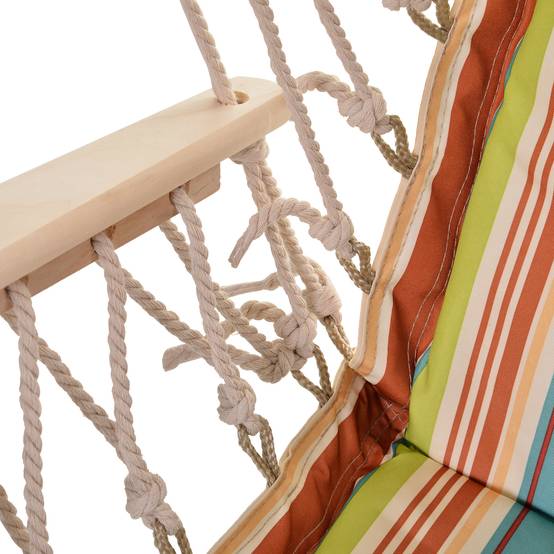 Chaise hamac suspendue tissu macramé jardin voyage portable respirant multicolore rayé - ComfortXL Outdoor Living - Image 10