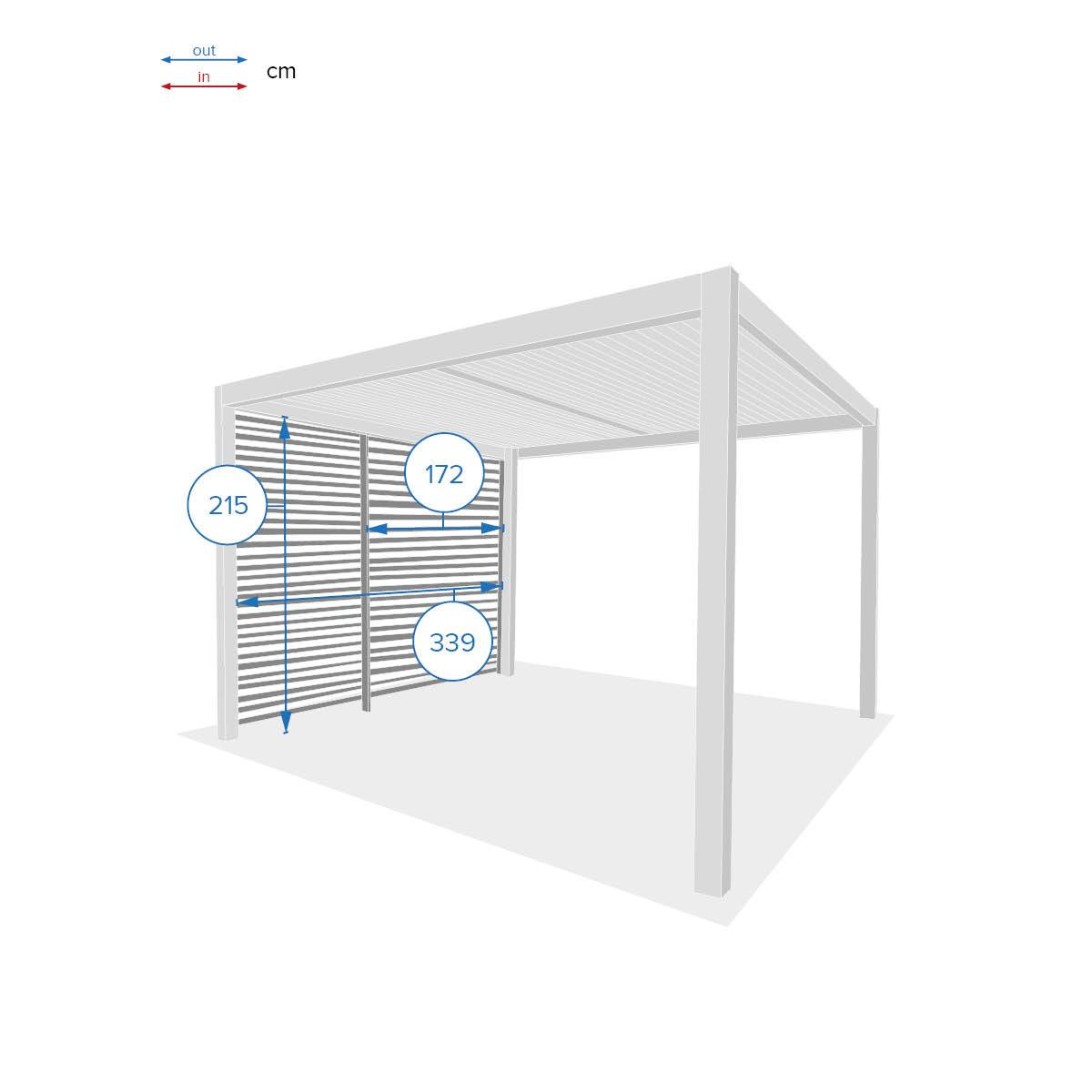 Hesperide - Persienne pour pergola bioclimatique "Majaé" 1 côté Hespéride - Imagen 2