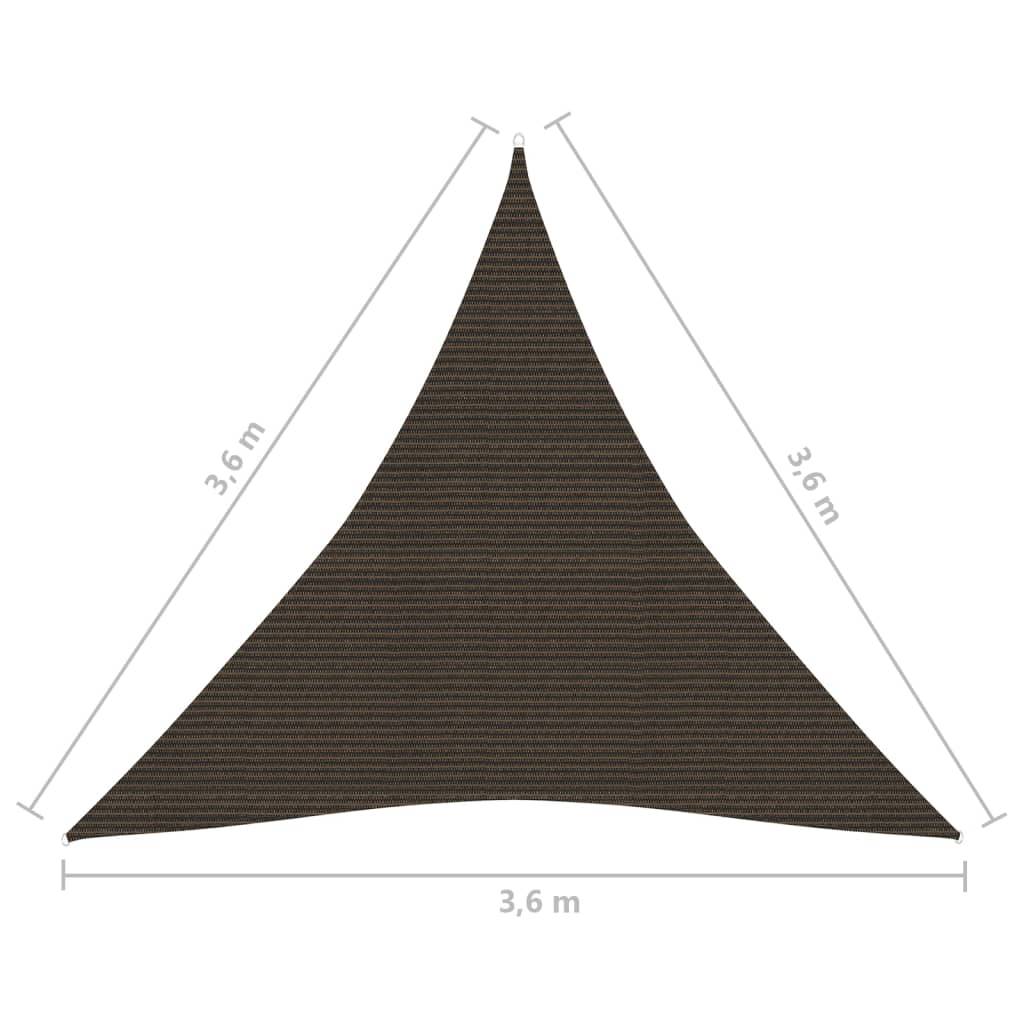 Helloshop26 - Voile toile d'ombrage parasol 160 g/m² PEHD 3,6 x 3,6 x 3,6 m marron - Imagen 6