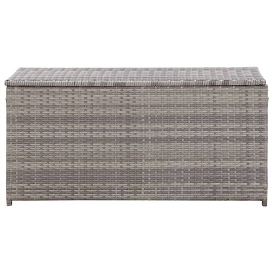 Coffre boîte meuble de jardin rangement résine tressée 100 x 50 x 50 cm gris - Image 3