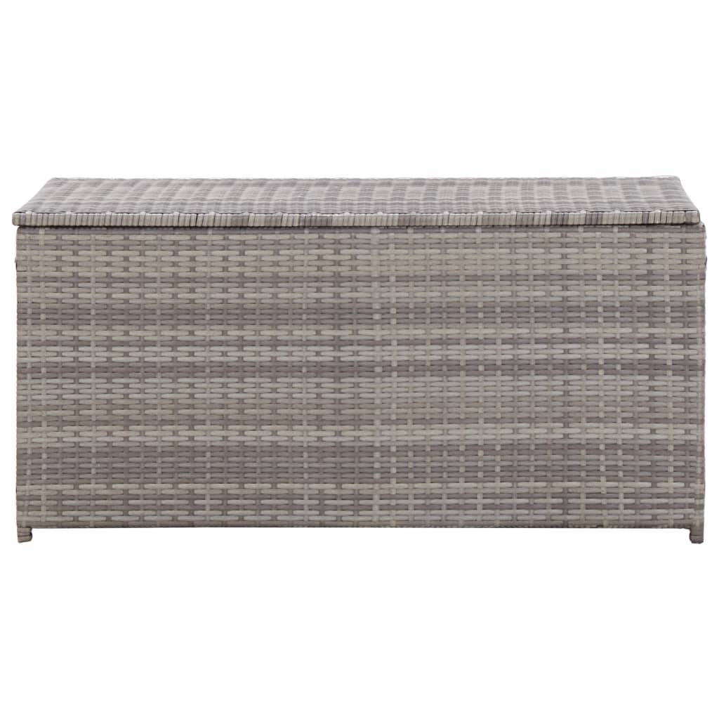 Coffre boîte meuble de jardin rangement résine tressée 100 x 50 x 50 cm gris - Image 3