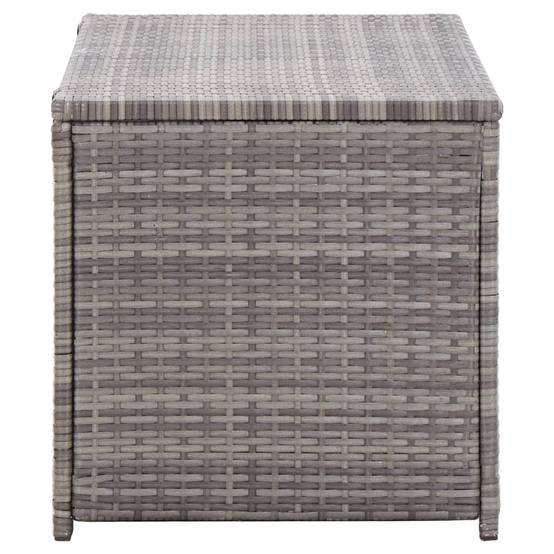 Coffre boîte meuble de jardin rangement résine tressée 100 x 50 x 50 cm gris - Image 4