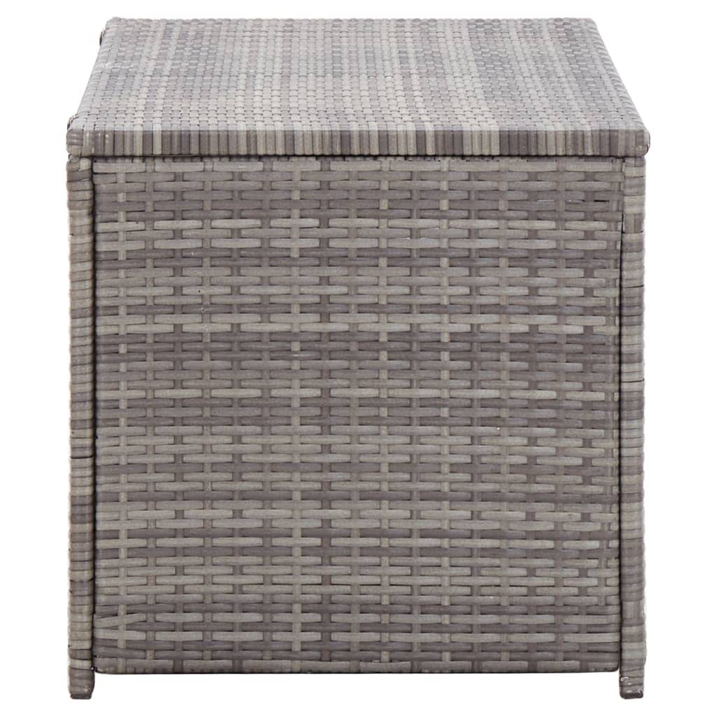 Coffre boîte meuble de jardin rangement résine tressée 100 x 50 x 50 cm gris - Image 4