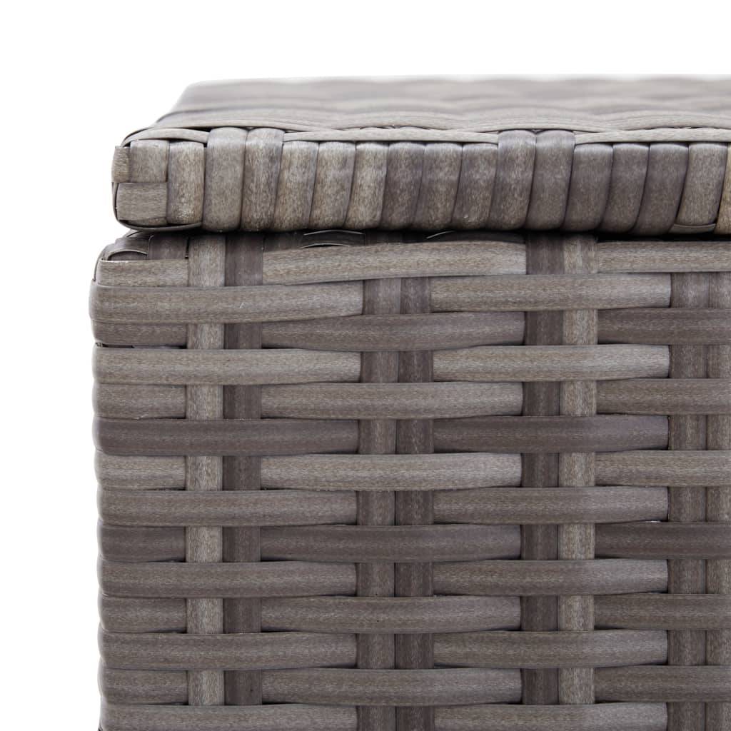 Coffre boîte meuble de jardin rangement résine tressée 100 x 50 x 50 cm gris - Image 6