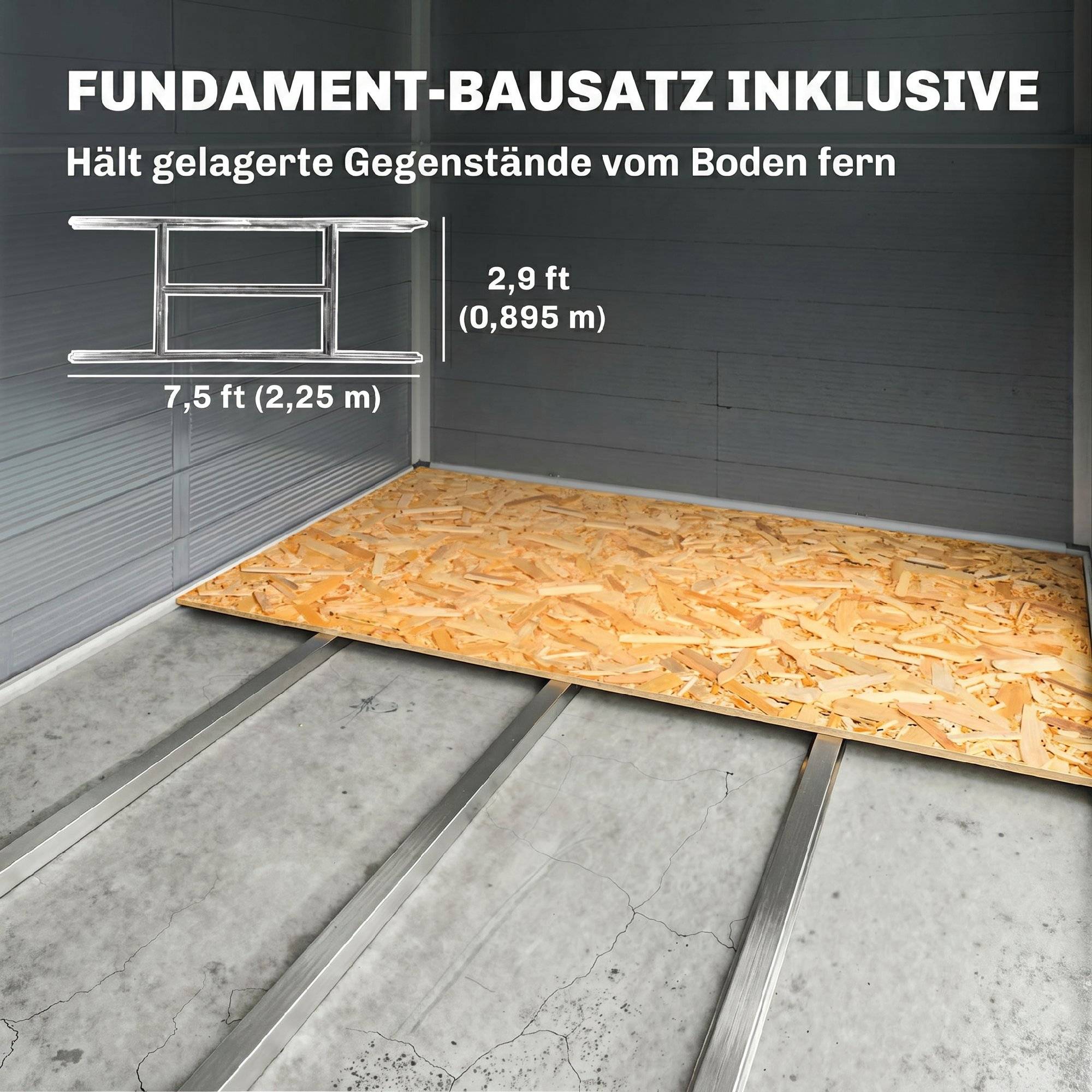 Abri de jardin polypropylène gris 240 x 190 x 228 cm - PANGIVO - Image 8