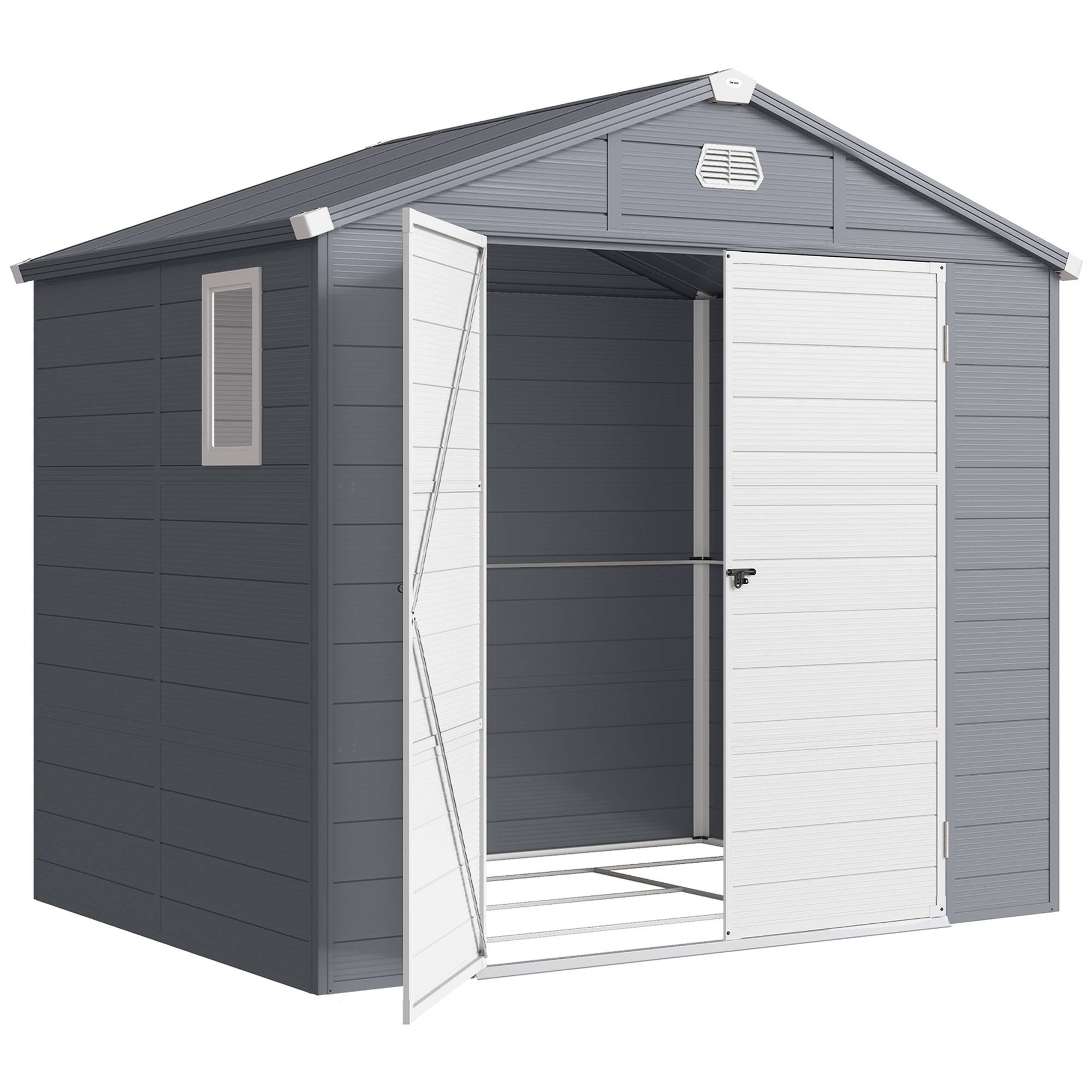 Abri de jardin polypropylène gris 240 x 190 x 228 cm - PANGIVO - Image 2