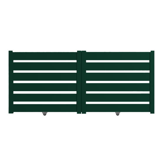 Portail alu coulissant SAH en kit dim. L.3500 (entre piliers) X H.1500 mm Vert (RAL 6005)