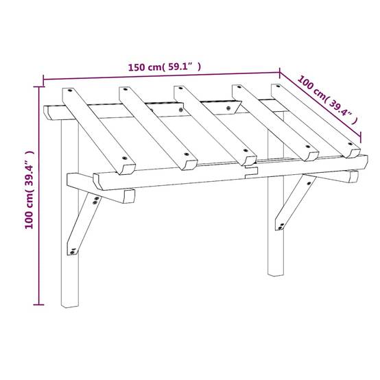 Vidaxl - Auvent de porte 150x100x100 cm Bois de pin solide vidaXL 49452 - Image 9