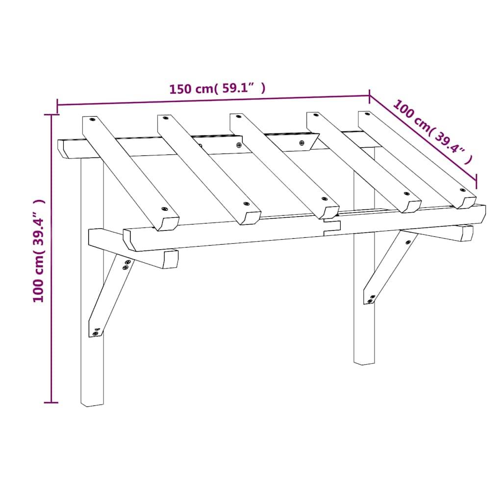 Vidaxl - Auvent de porte 150x100x100 cm Bois de pin solide vidaXL 49452 - Image 9