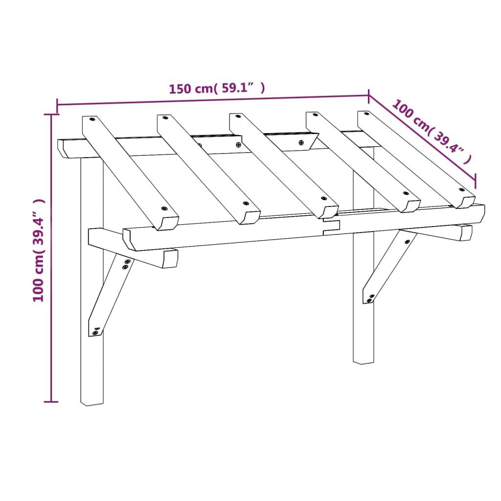 Vidaxl - Auvent de porte 150x100x100 cm Bois de pin solide vidaXL 49452 - Image 3