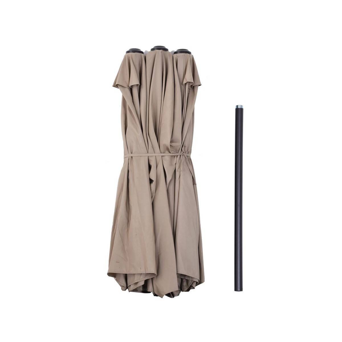 Parasol de terrasse double Marron Taupe 4.50 x 2.65 x H 2.40 Toile polyester TWIN KZ GARDEN - Imagen 8