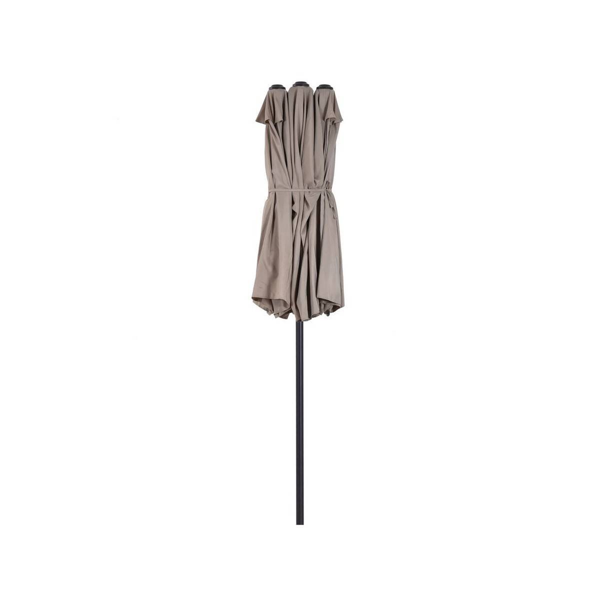 Parasol de terrasse double Marron Taupe 4.50 x 2.65 x H 2.40 Toile polyester TWIN KZ GARDEN - Imagen 4