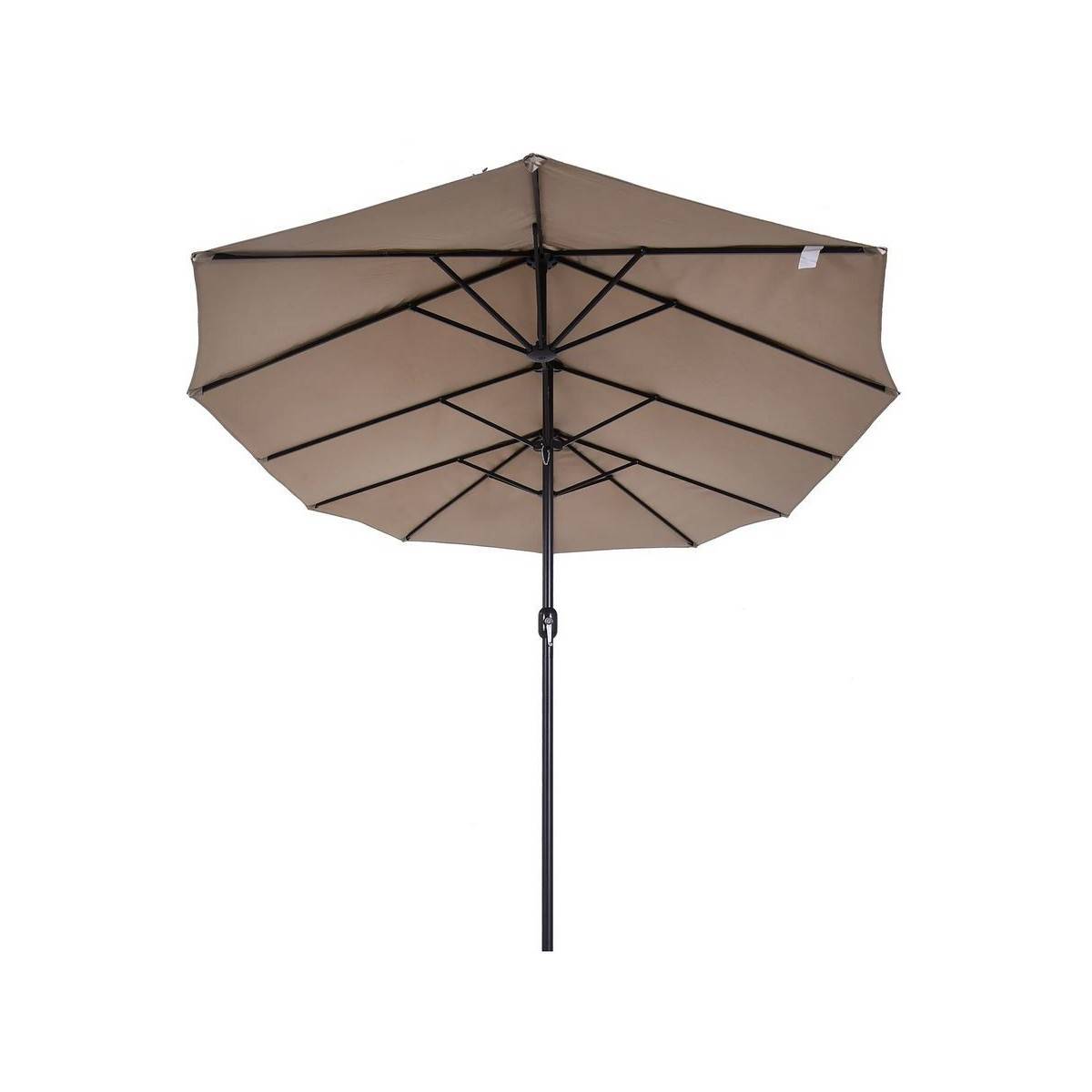 Parasol de terrasse double Marron Taupe 4.50 x 2.65 x H 2.40 Toile polyester TWIN KZ GARDEN - Imagen 3