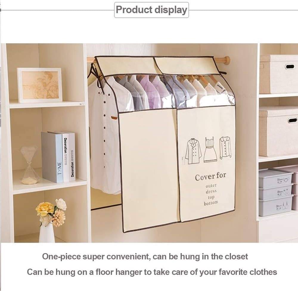 IntiMeg - Housse de protection pour vêtements, housse de cintre lavable, sac de rangement transparent pliable pour vêtements, beige, 90 x 110 cm IntiMeg - Image 3