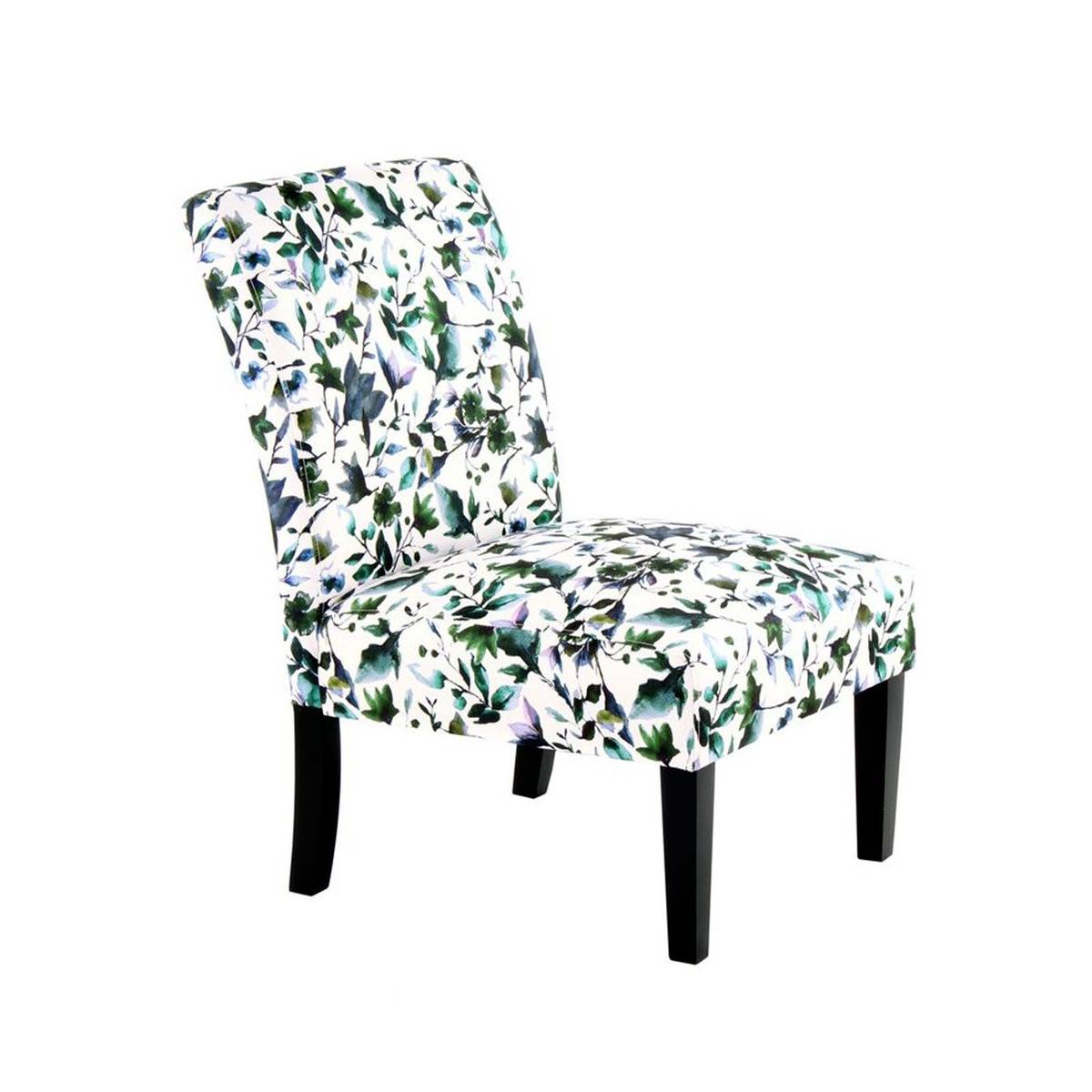 Paris Prix - Fauteuil Design Imprimé "Indira" 92cm Beige & Vert - Image 1