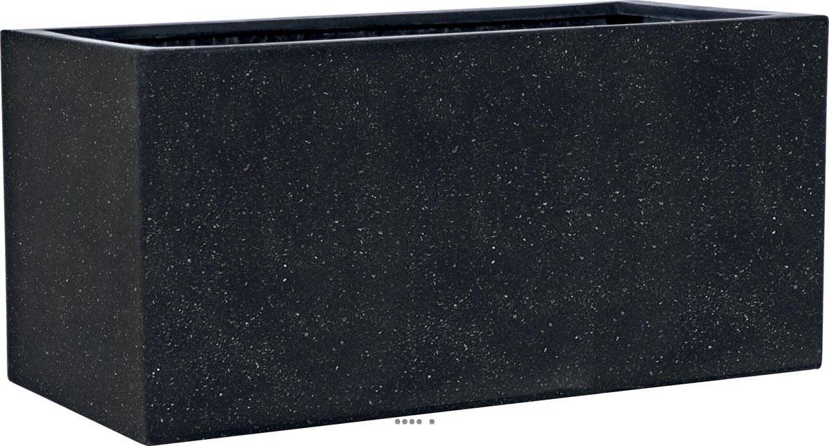Artificielles - Bac fibres de verre Teras Ext. Jardinière L77x37xH37cm Noir - dimhaut: H 37 cm - couleur: Noir