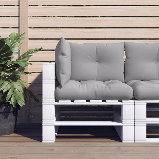 Lot de 3 Coussins pour Salon de Jardin Palette en Polyester Confortable Gris 61.5x60cm – ComfortXL Outdoor Living - Image 1