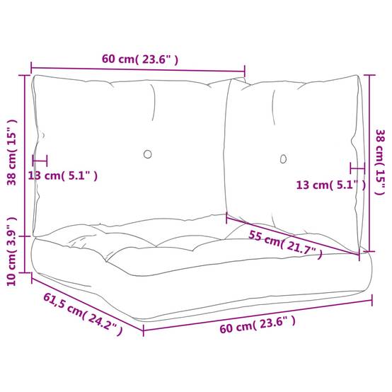 Lot de 3 Coussins pour Salon de Jardin Palette en Polyester Confortable Gris 61.5x60cm – ComfortXL Outdoor Living - Image 6
