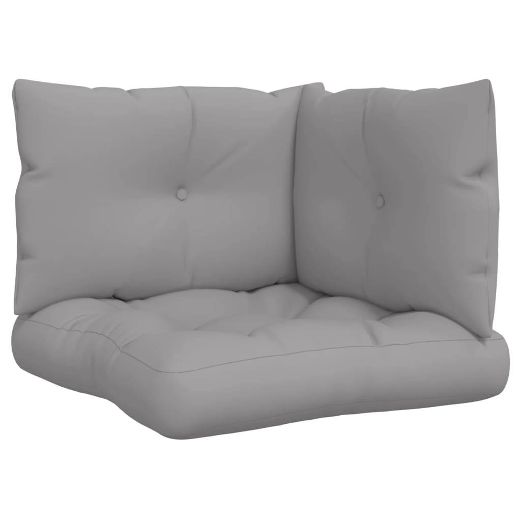 Lot de 3 Coussins pour Salon de Jardin Palette en Polyester Confortable Gris 61.5x60cm – ComfortXL Outdoor Living - Image 2