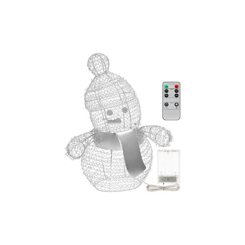 Lotti - Bonhomme de neige lumineux intérieur Métallique H33cm couleur Argent 80 leds blanc froid Lotti - Imagen 3
