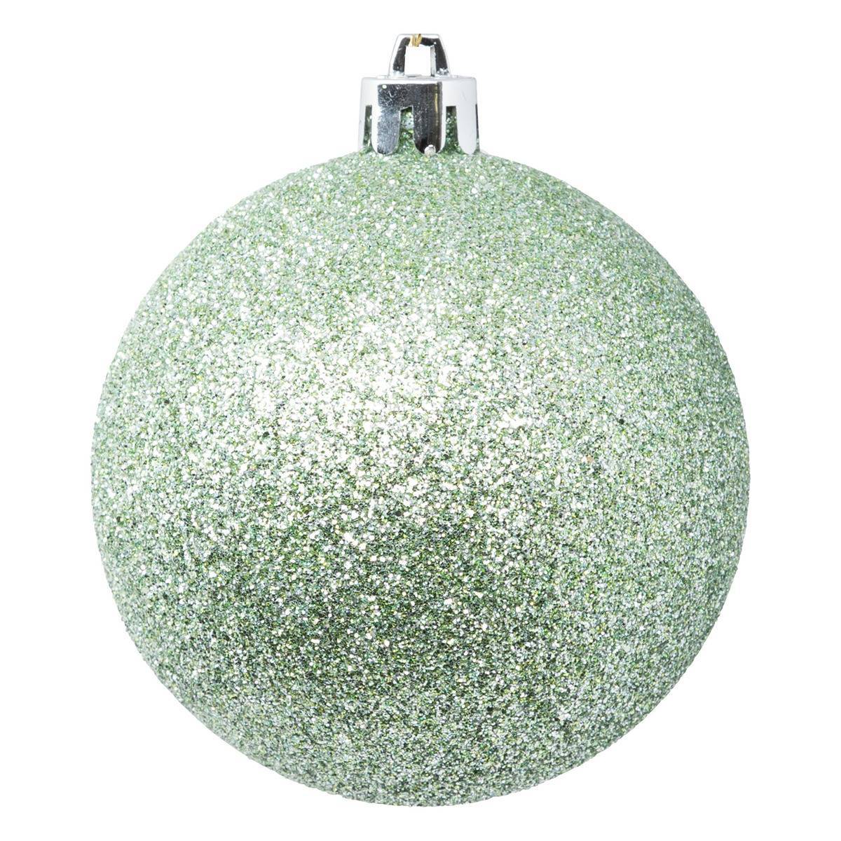 Fééric Lights & Christmas - Boule de Noël plastique 80mm x4 vert amande - Atmosphera Créateur d'intérieur - Imagen 2