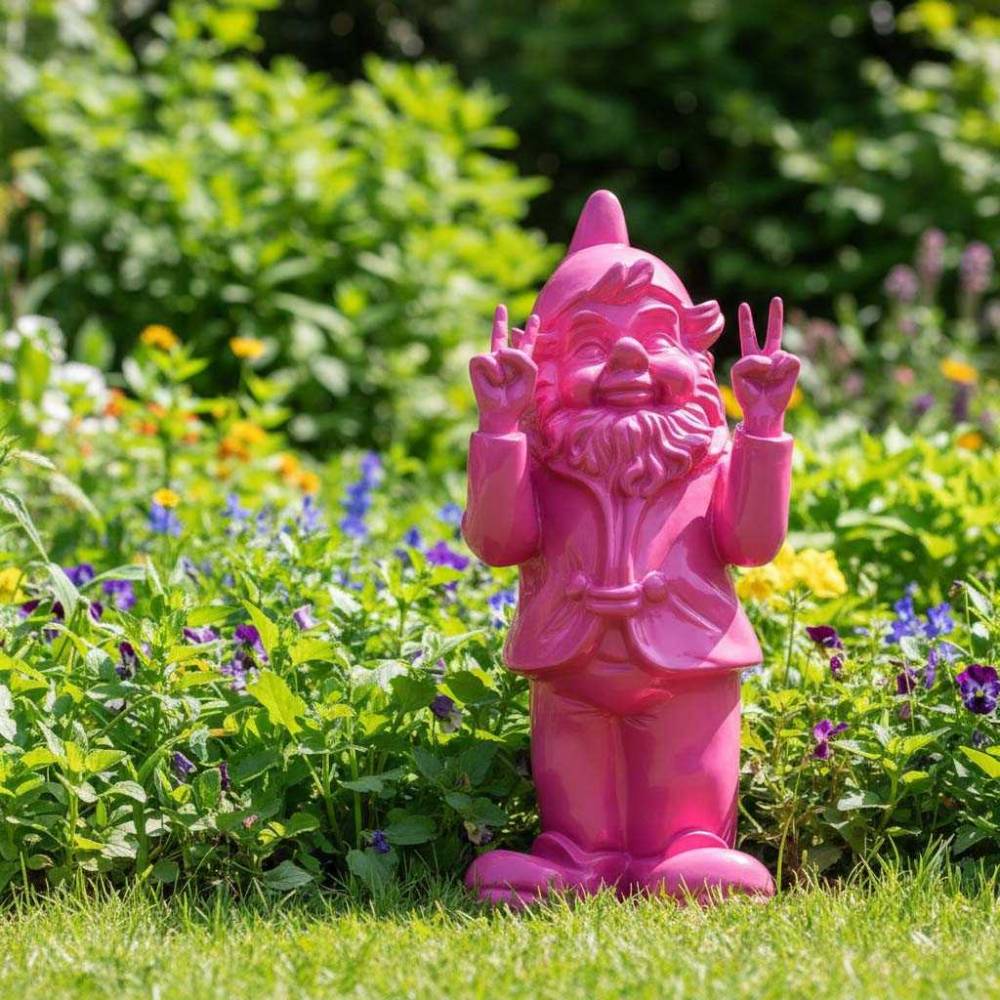 Stoobz - Nain de jardin en résine 13 x 11 x 31 cm Peace Stoobz - Imagen 2